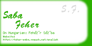 saba feher business card